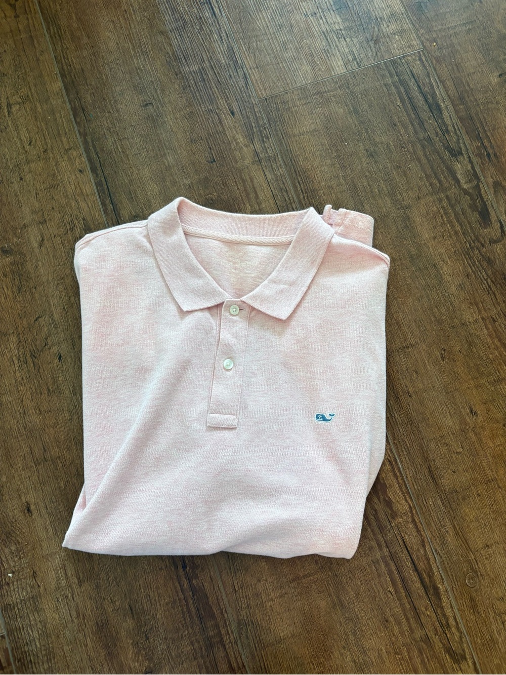 Men's Pink Polo Shirt with Small Whale Accent
